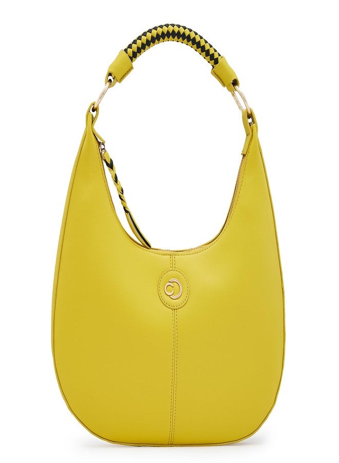 كابريس حقيبة كابريس ميندي هوبو، متوسطة الحجم | حقيبة كتف أنيقة للنساء مزودة بحزام كتف وسحاب إغلاق آمن، وشعار معدني فاخر | مثالية للاستخدام اليومي والمناسبات غير الرسمية (لون أخضر ليموني) - Image 1